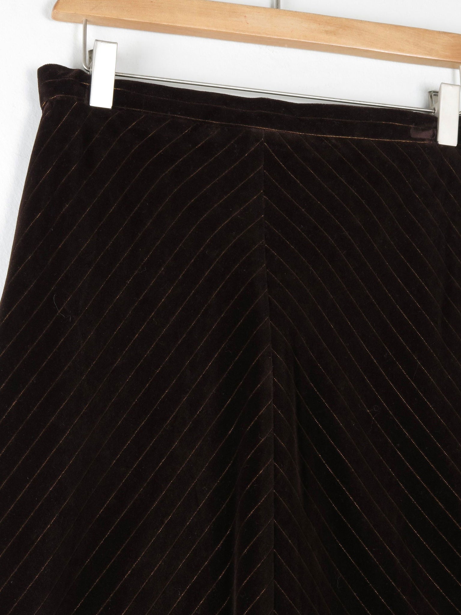 Vintage 1970s Velvet With Lurex Pinstripes S - The Harlequin