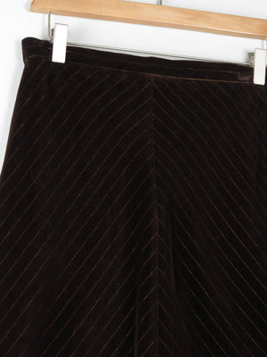 Vintage 1970s Velvet With Lurex Pinstripes S - The Harlequin