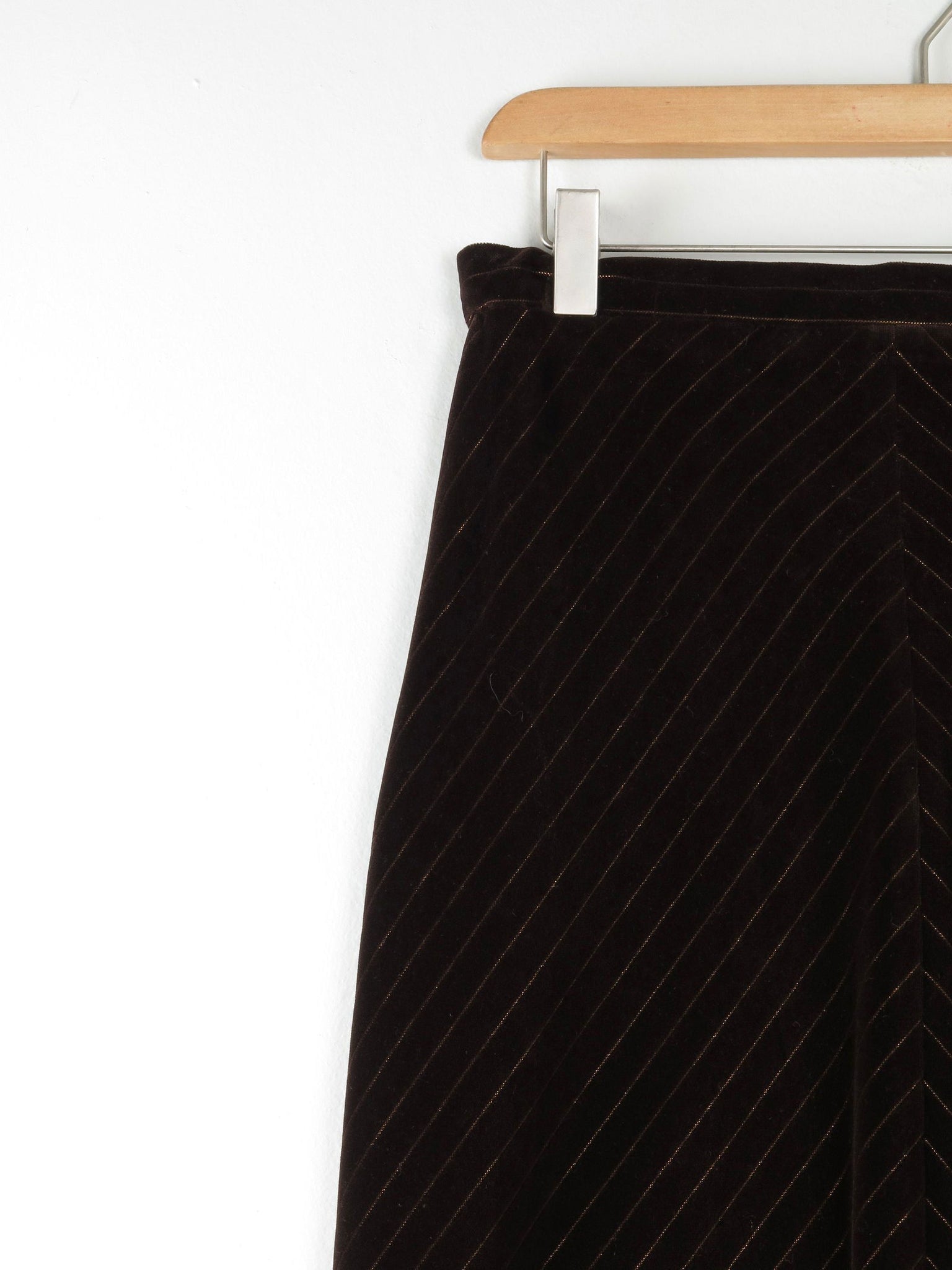 Vintage 1970s Velvet With Lurex Pinstripes S - The Harlequin