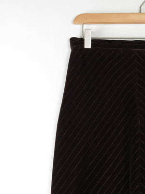 Vintage 1970s Velvet With Lurex Pinstripes S - The Harlequin