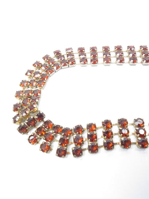 Vintage Amber/Brown Rhinestone Belt S/M - The Harlequin