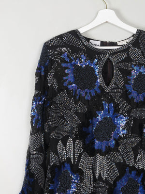 Vintage Beaded Silk Top M - The Harlequin