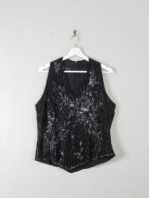 Vintage Beaded Sleeveless Top L - The Harlequin