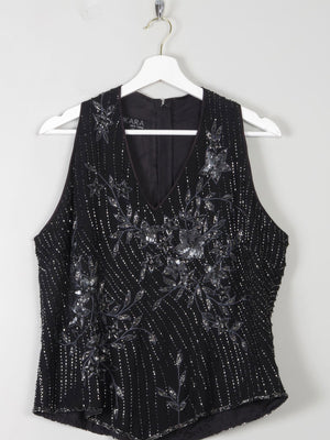 Vintage Beaded Sleeveless Top L - The Harlequin