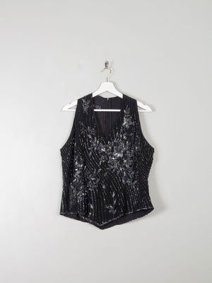 Vintage Beaded Sleeveless Top L - The Harlequin