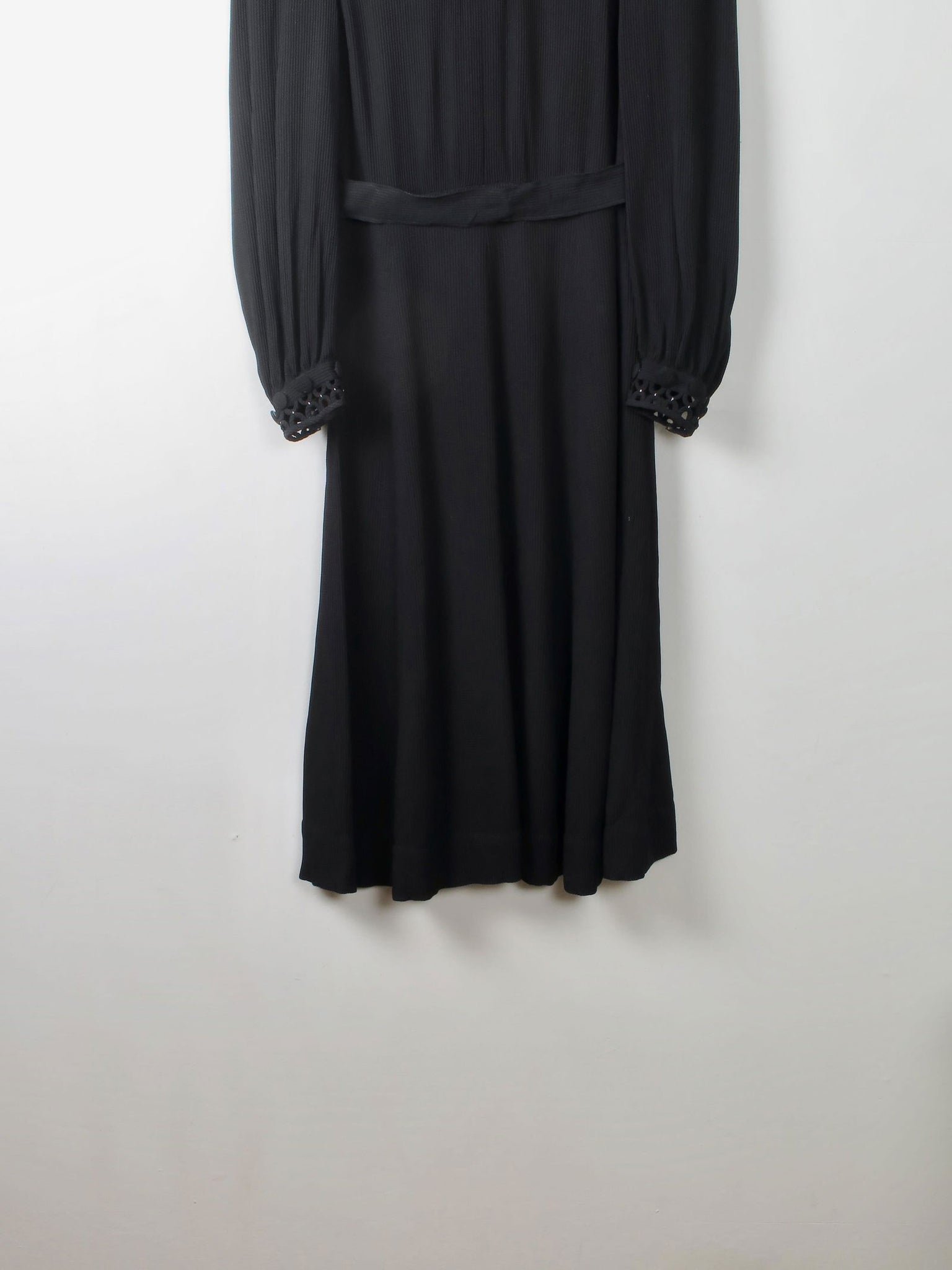 Vintage Black 1940s Dress S - The Harlequin