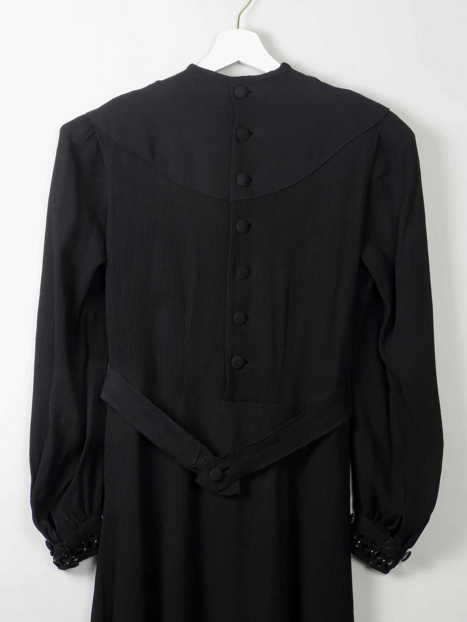 Vintage Black 1940s Dress S - The Harlequin