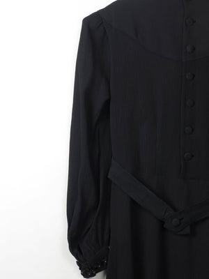 Vintage Black 1940s Dress S - The Harlequin