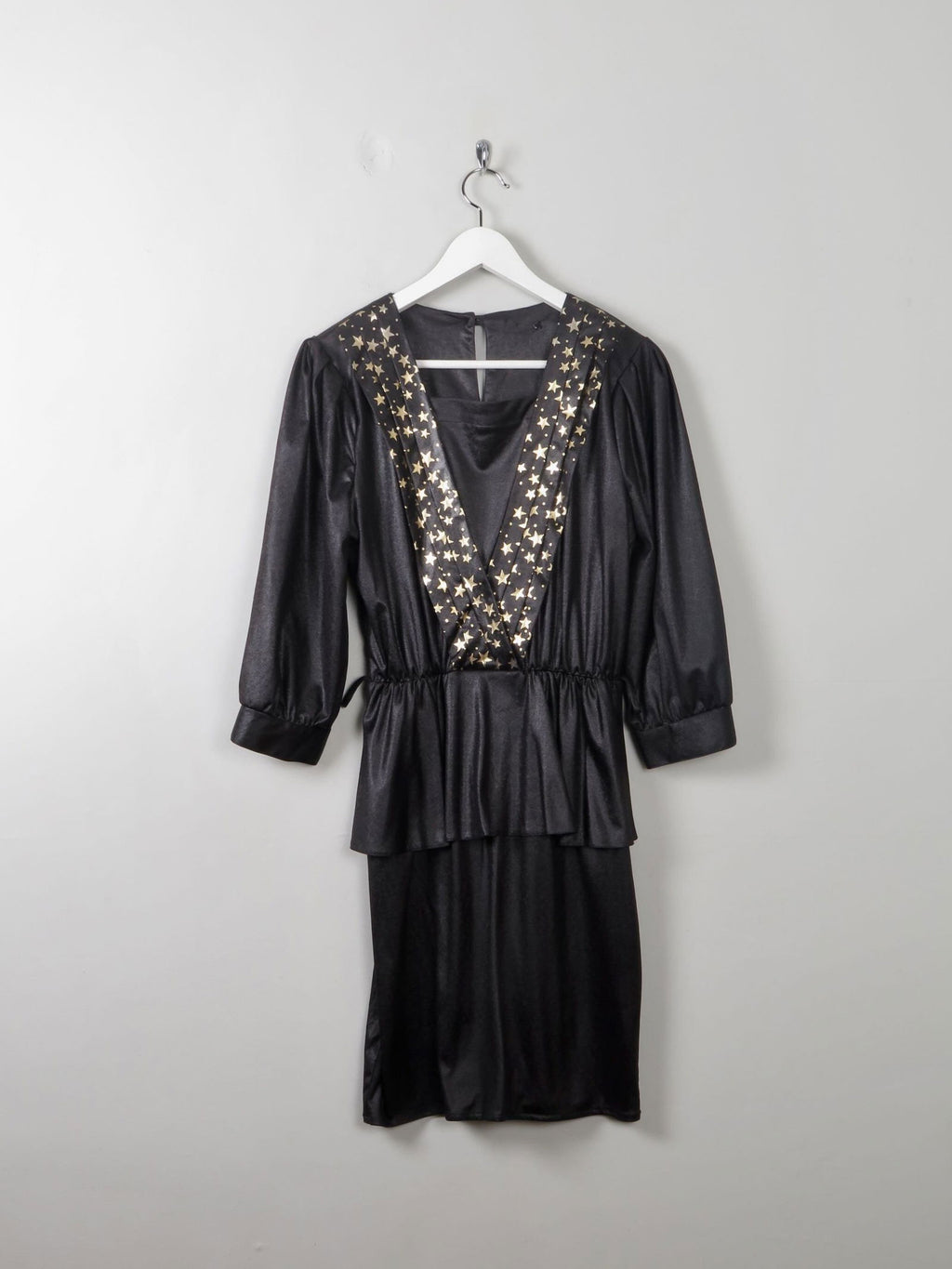 Vintage Black 1980s Star Dress S - The Harlequin