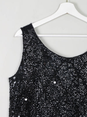 Vintage Black Beaded 1950s Top M - The Harlequin