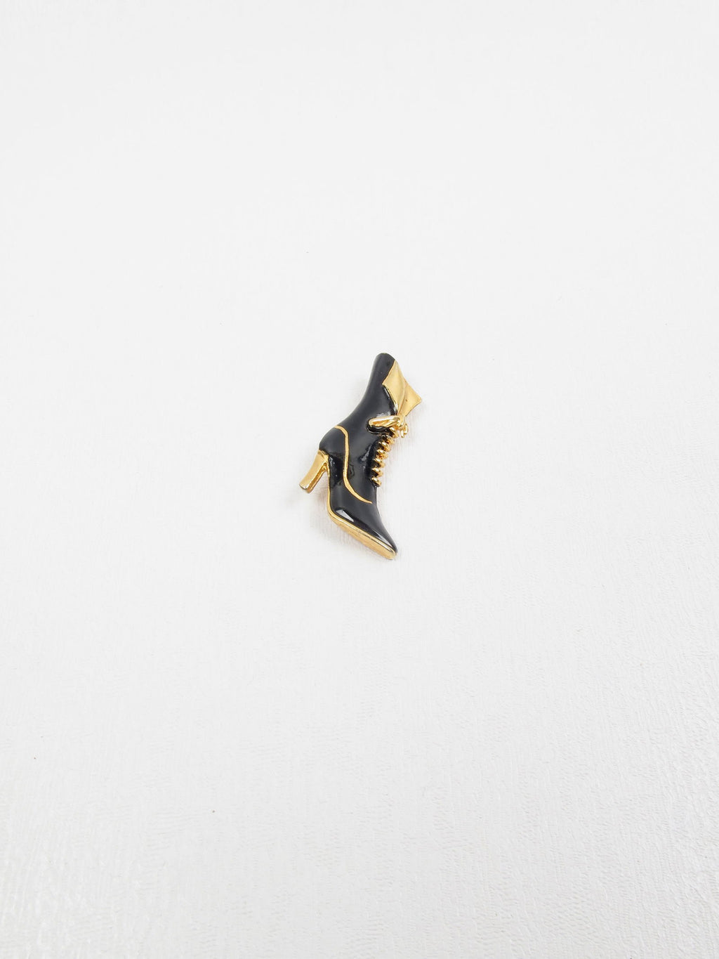 Vintage Black Brooch Boot Shape - The Harlequin