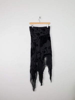 Vintage Black Devore Pearse Fionda Skirt S/M - The Harlequin