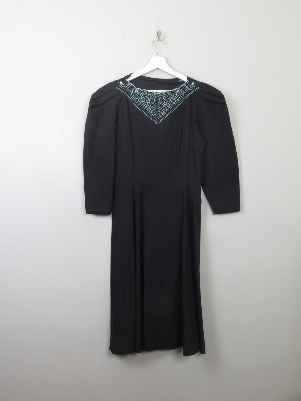 Vintage Black Fitted Black Dress XS - The Harlequin