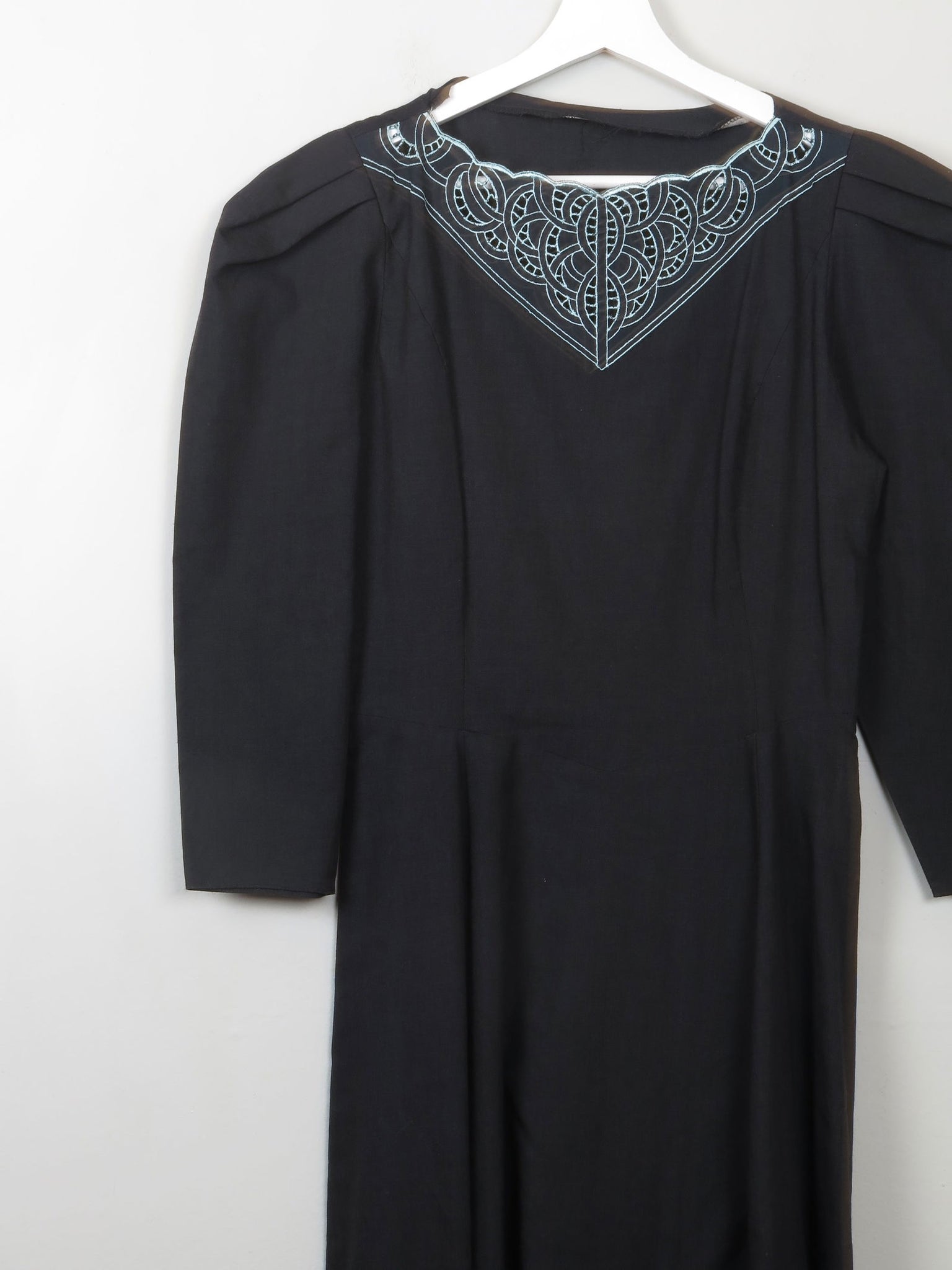 Vintage Black Fitted Black Dress XS - The Harlequin