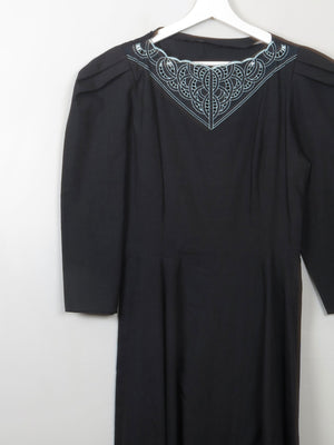 Vintage Black Fitted Black Dress XS - The Harlequin