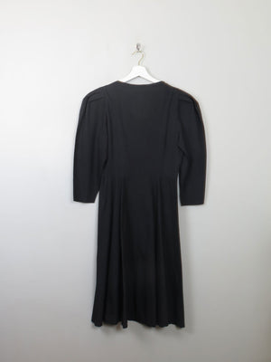 Vintage Black Fitted Black Dress XS - The Harlequin