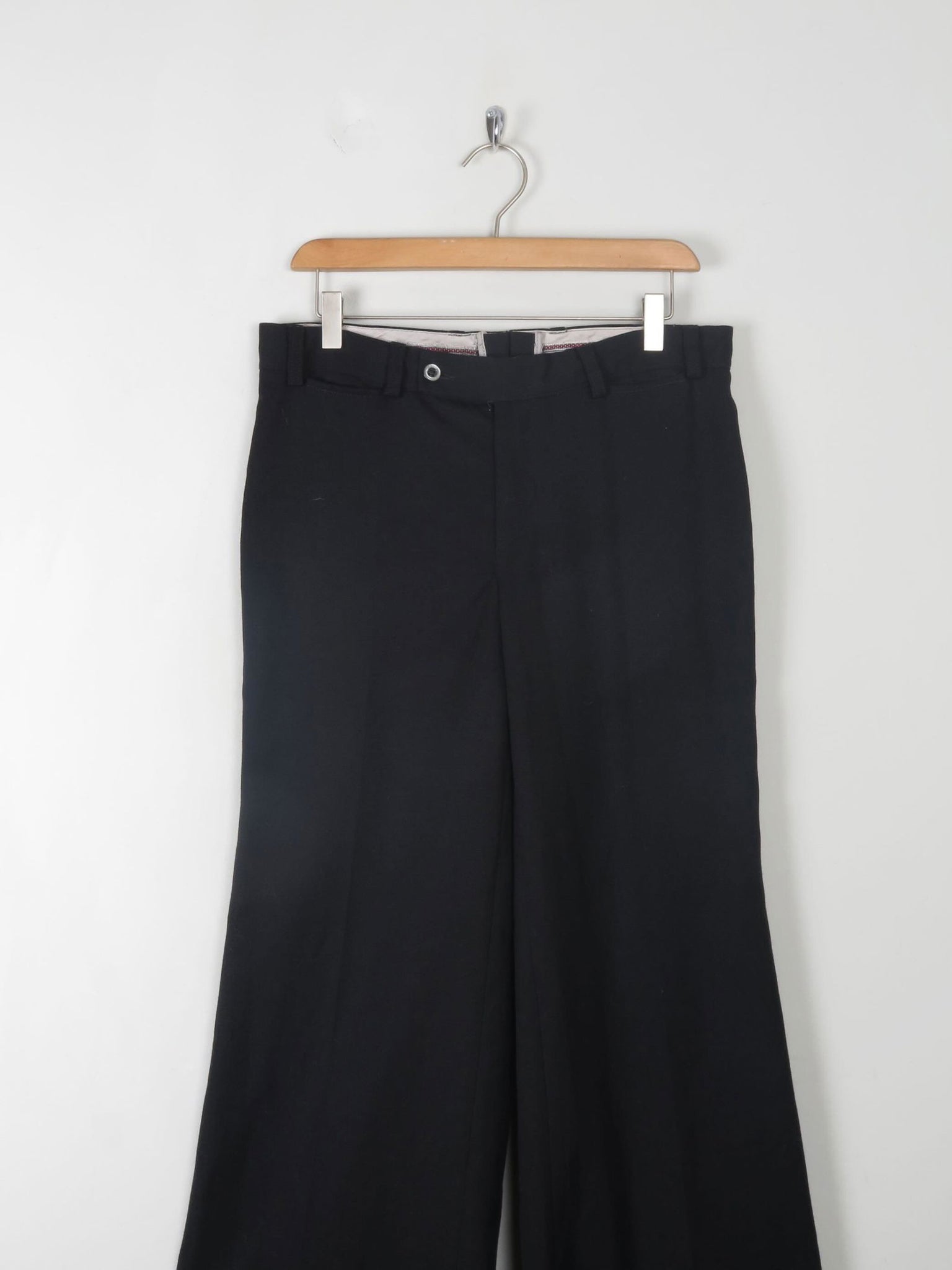 Vintage Black Flared Trousers 31"W 31L - The Harlequin
