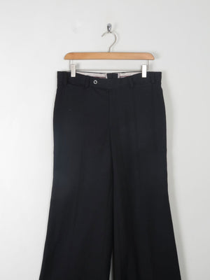 Vintage Black Flared Trousers 31"W 31L - The Harlequin