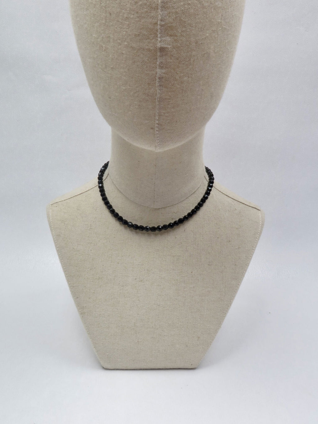 Vintage Black French Glass Short Necklace - The Harlequin