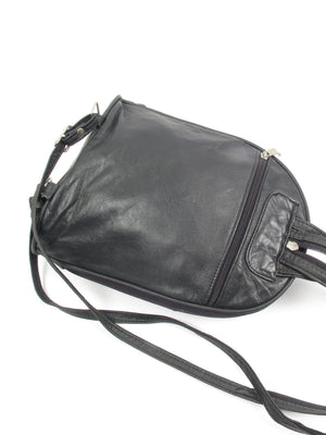 Vintage Black Leather Backpack - The Harlequin
