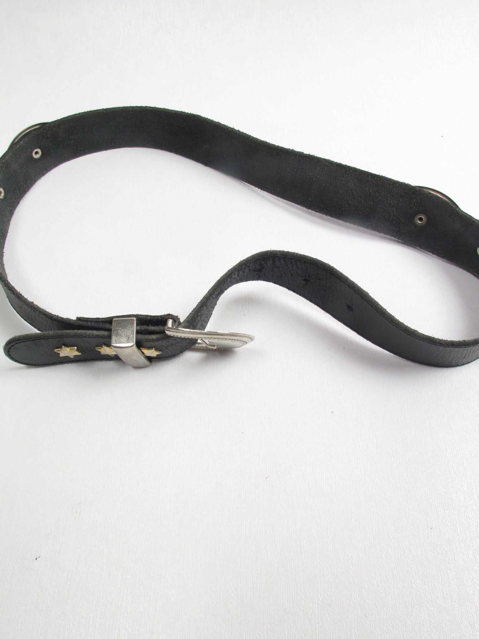 Vintage Black Leather Belt XS/S - The Harlequin