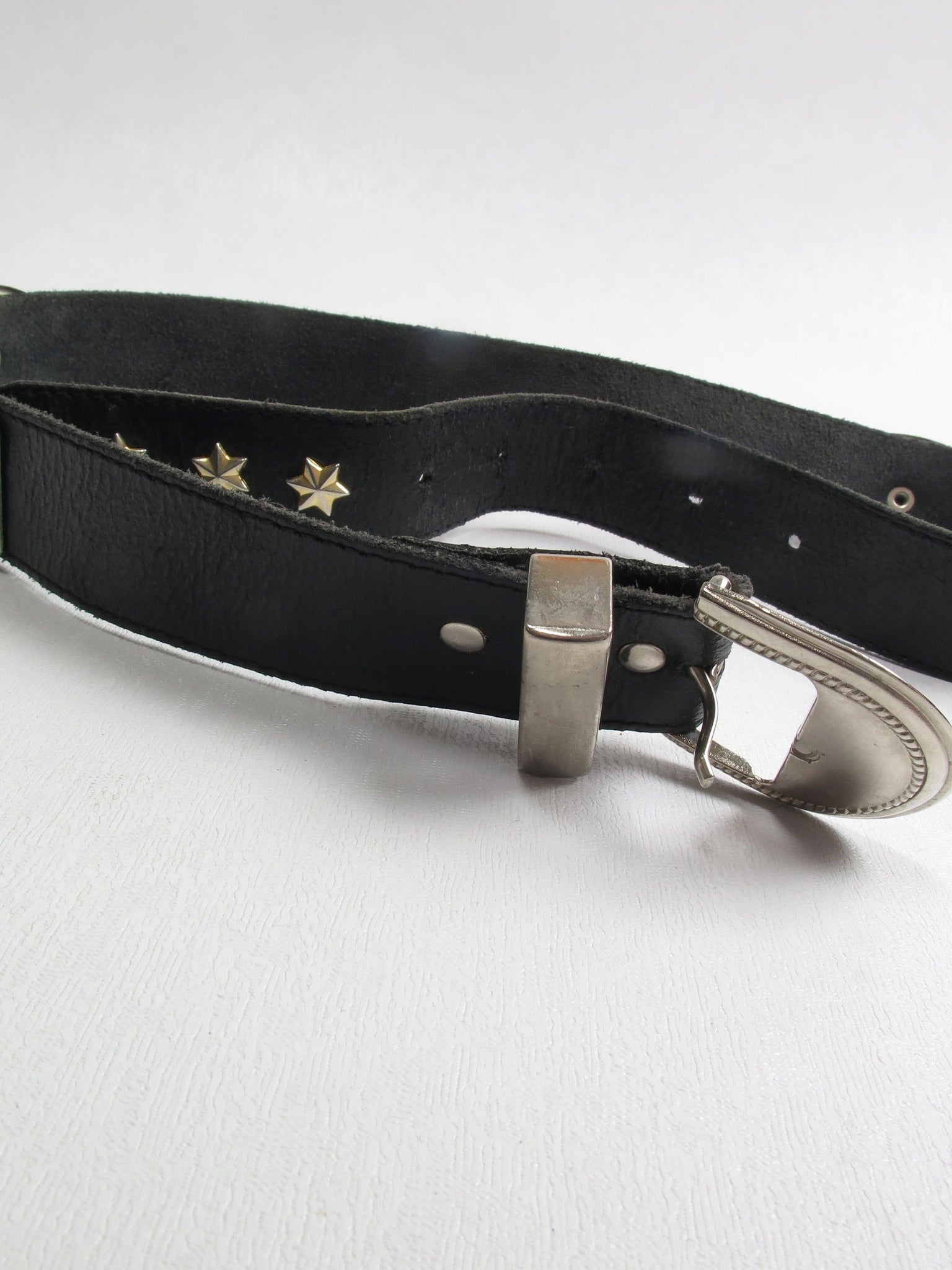 Vintage Black Leather Belt XS/S - The Harlequin
