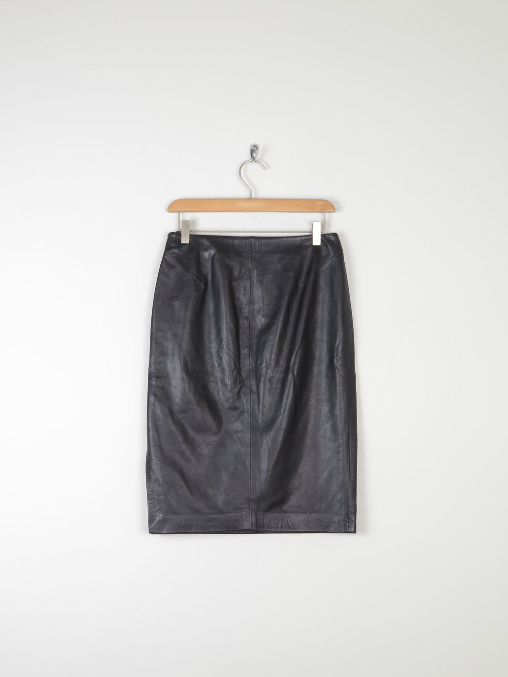 Vintage Black Leather Pencil Skirt S - The Harlequin