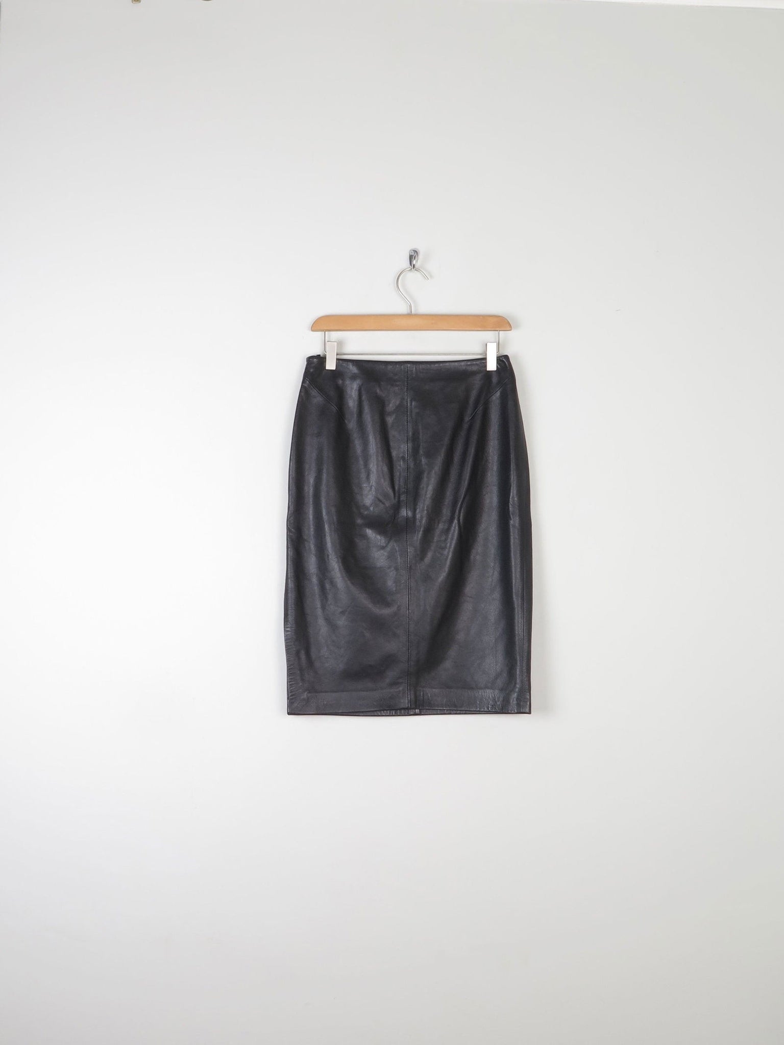 Vintage Black Leather Pencil Skirt S - The Harlequin