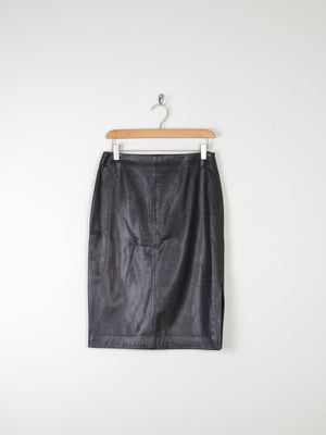 Vintage Black Leather Pencil Skirt S - The Harlequin