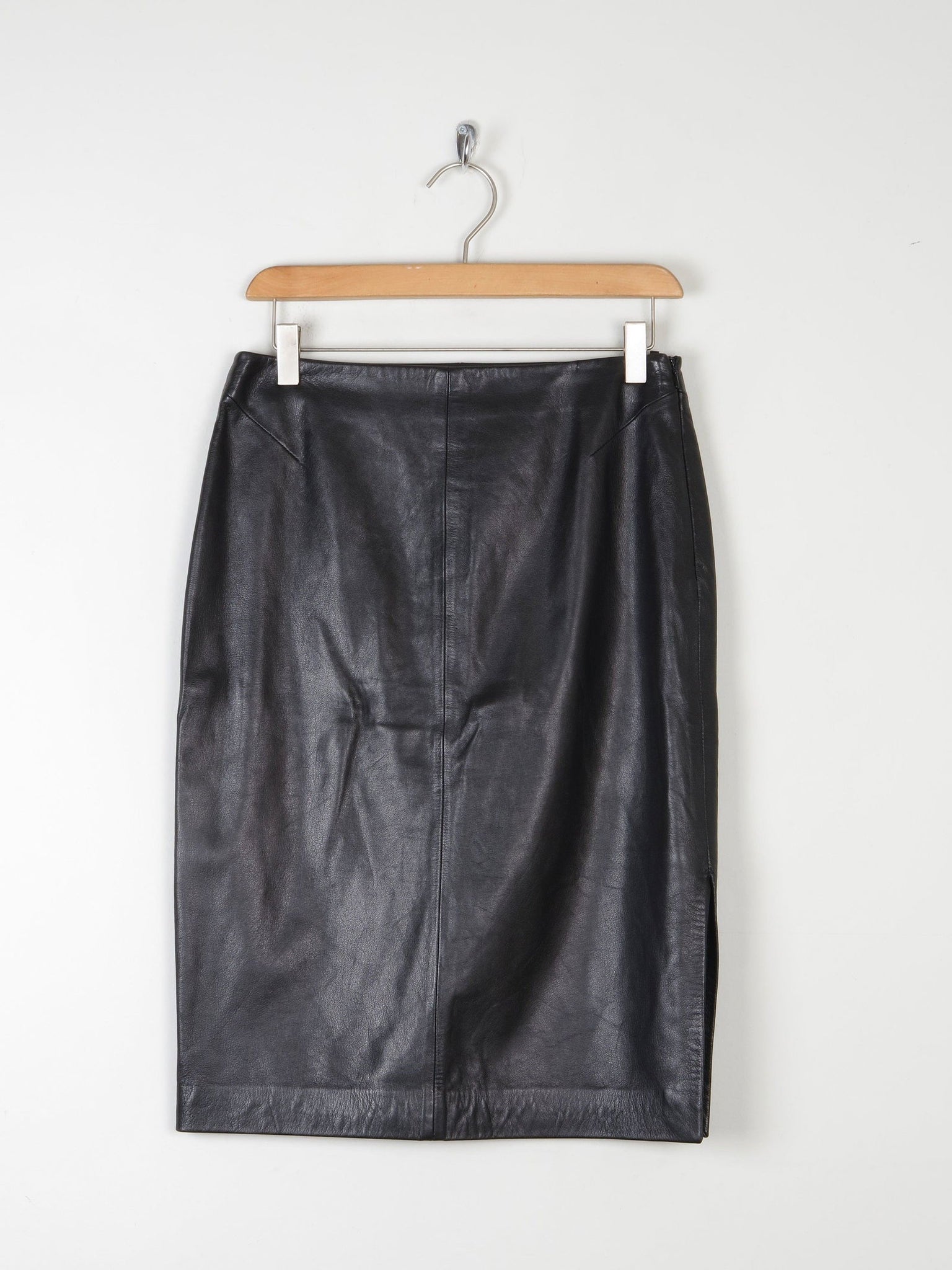 Vintage Black Leather Pencil Skirt S - The Harlequin