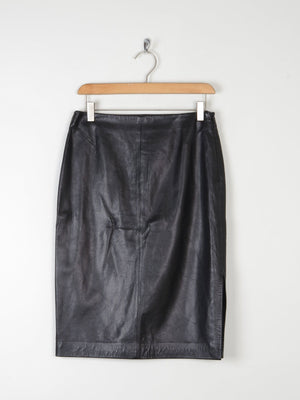 Vintage Black Leather Pencil Skirt S - The Harlequin