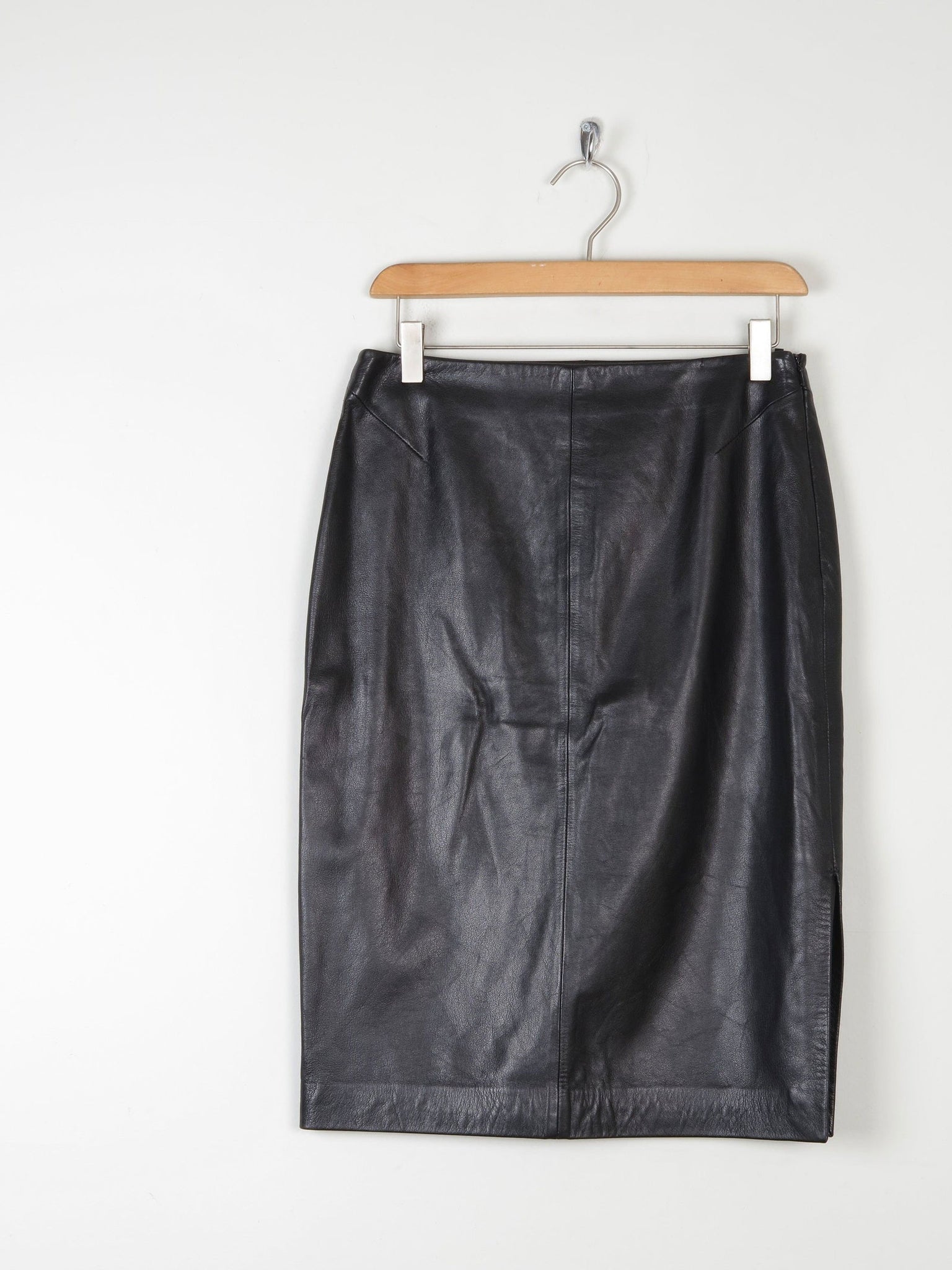 Vintage Black Leather Pencil Skirt S - The Harlequin