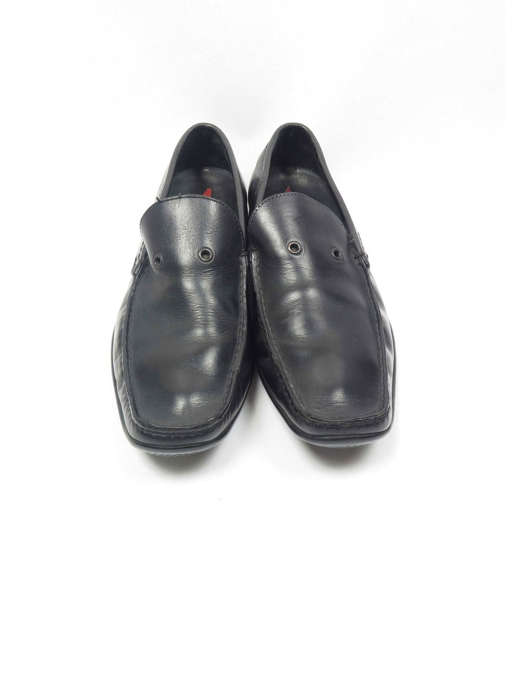Vintage Black Leather Prada Loafers Shoes 9/43 - The Harlequin
