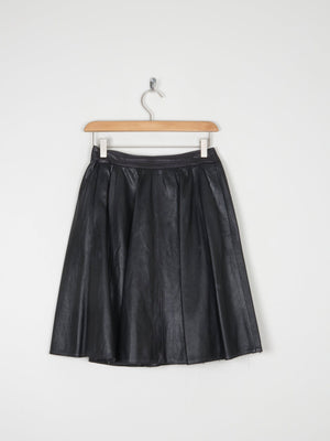 Vintage Black Leather Skater Mini Skirt 26"/6/8 - The Harlequin