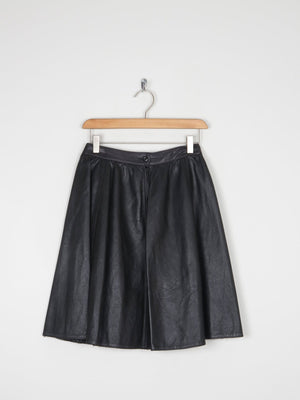 Vintage Black Leather Skater Mini Skirt 26"/6/8 - The Harlequin
