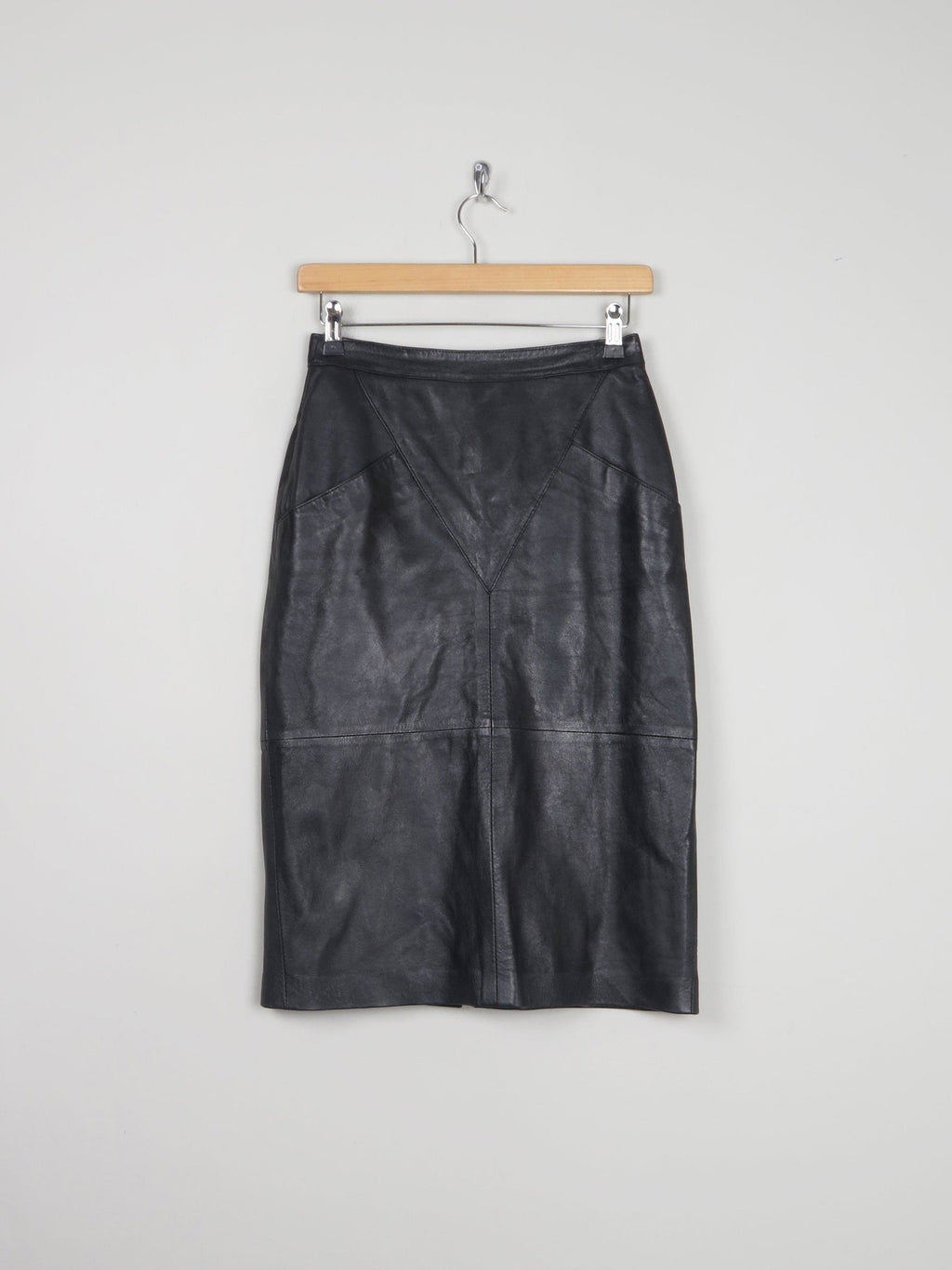 Vintage Black Leather Skirt 26" 6/8 XS - The Harlequin