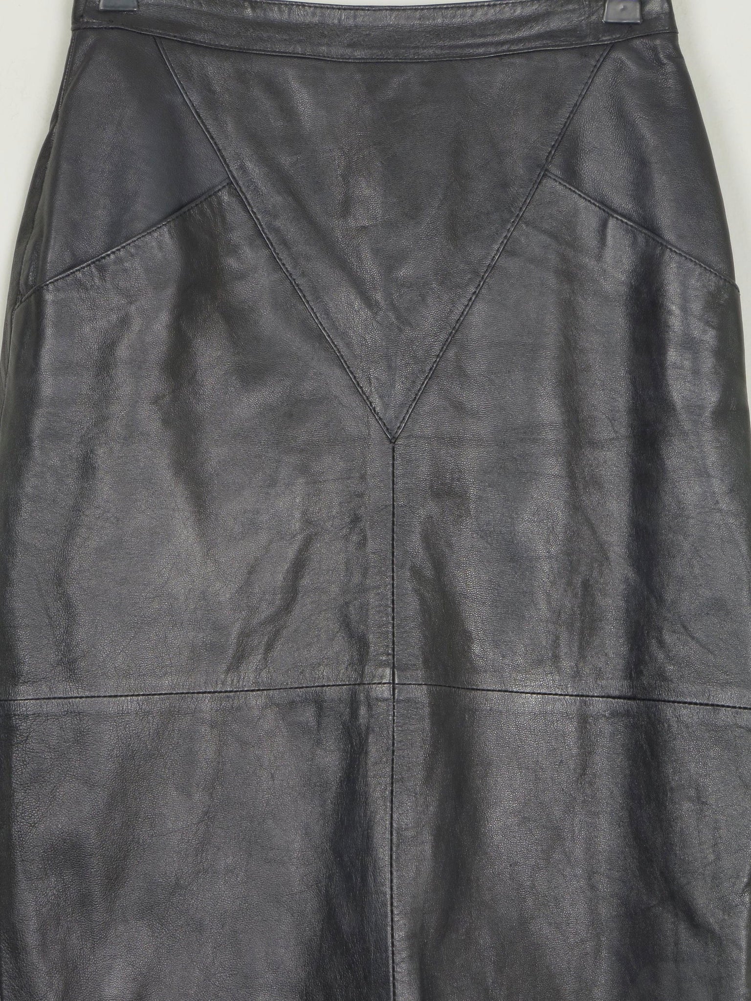 Vintage Black Leather Skirt 26" 6/8 XS - The Harlequin