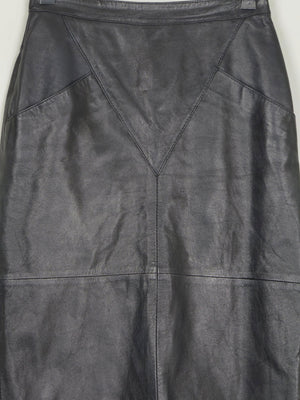 Vintage Black Leather Skirt 26" 6/8 XS - The Harlequin