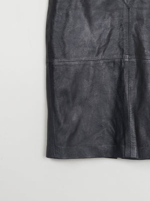 Vintage Black Leather Skirt 26" 6/8 XS - The Harlequin