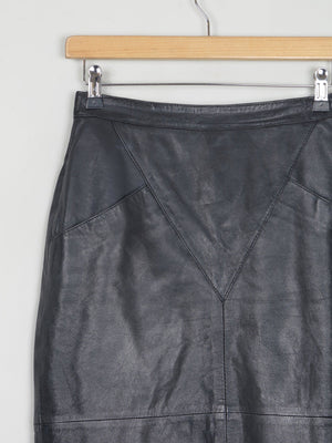 Vintage Black Leather Skirt 26" 6/8 XS - The Harlequin