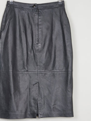 Vintage Black Leather Skirt 26" 6/8 XS - The Harlequin