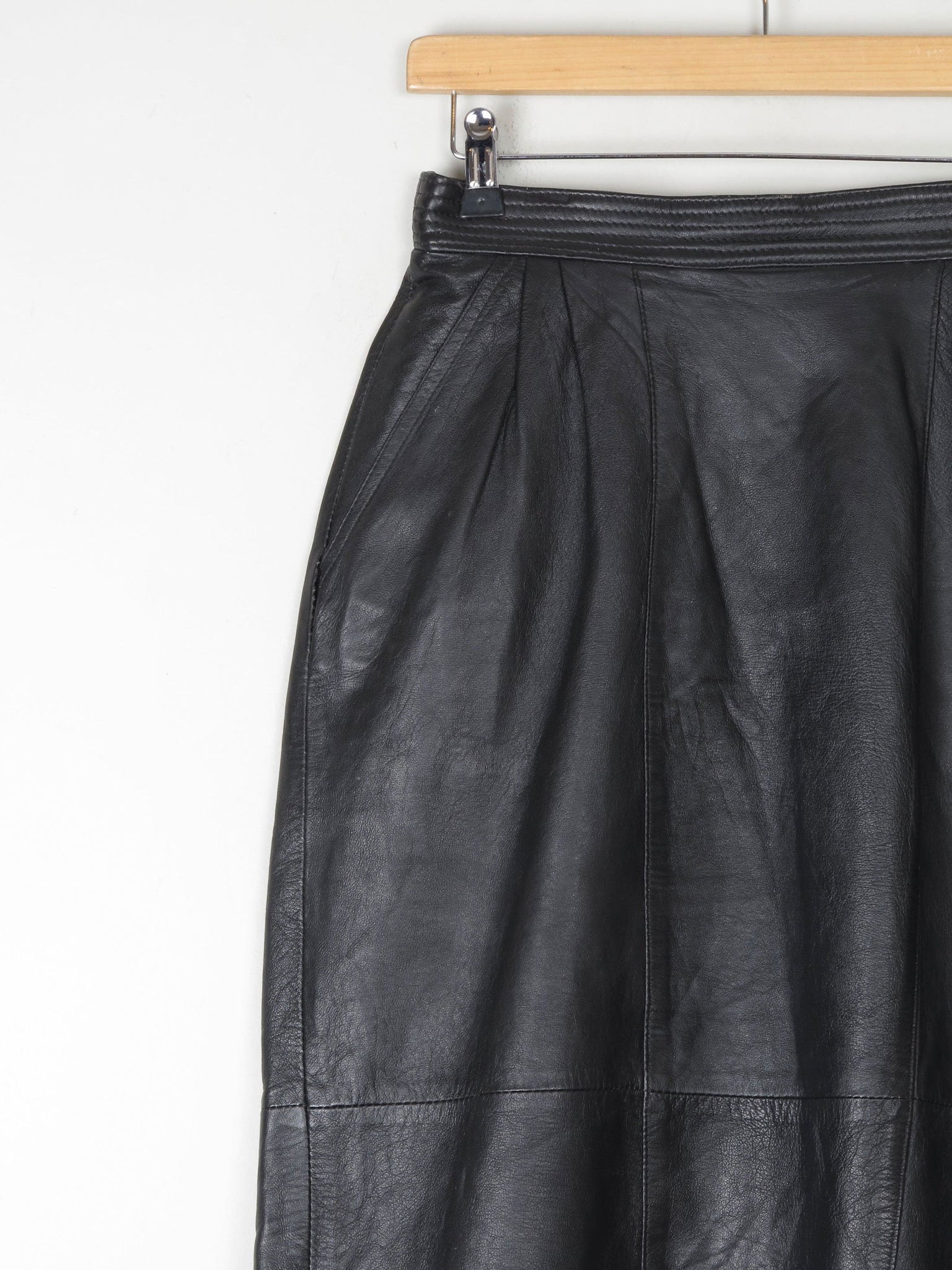 Vintage Black Leather Skirt S - The Harlequin