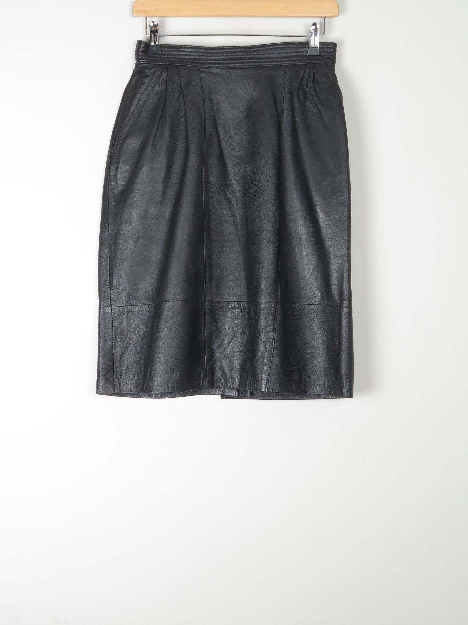 Vintage Black Leather Skirt S - The Harlequin