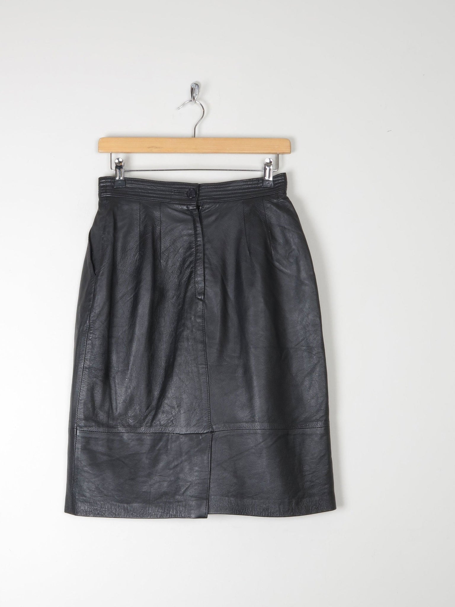 Vintage Black Leather Skirt S - The Harlequin