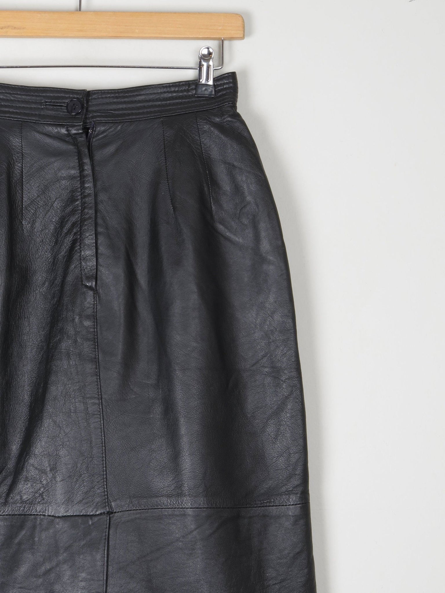 Vintage Black Leather Skirt S - The Harlequin