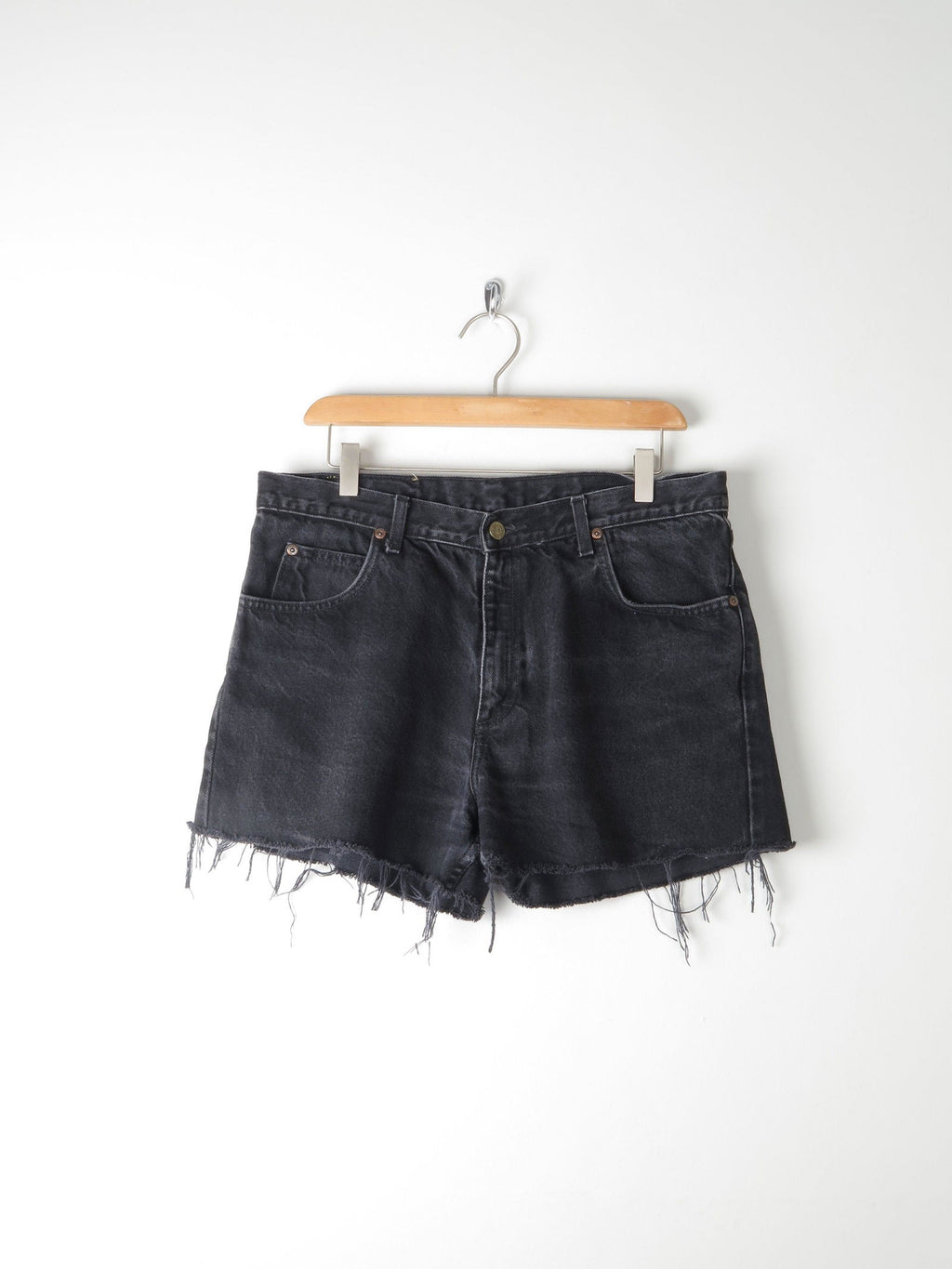 Vintage Black Lee Denim Shorts 32" - The Harlequin