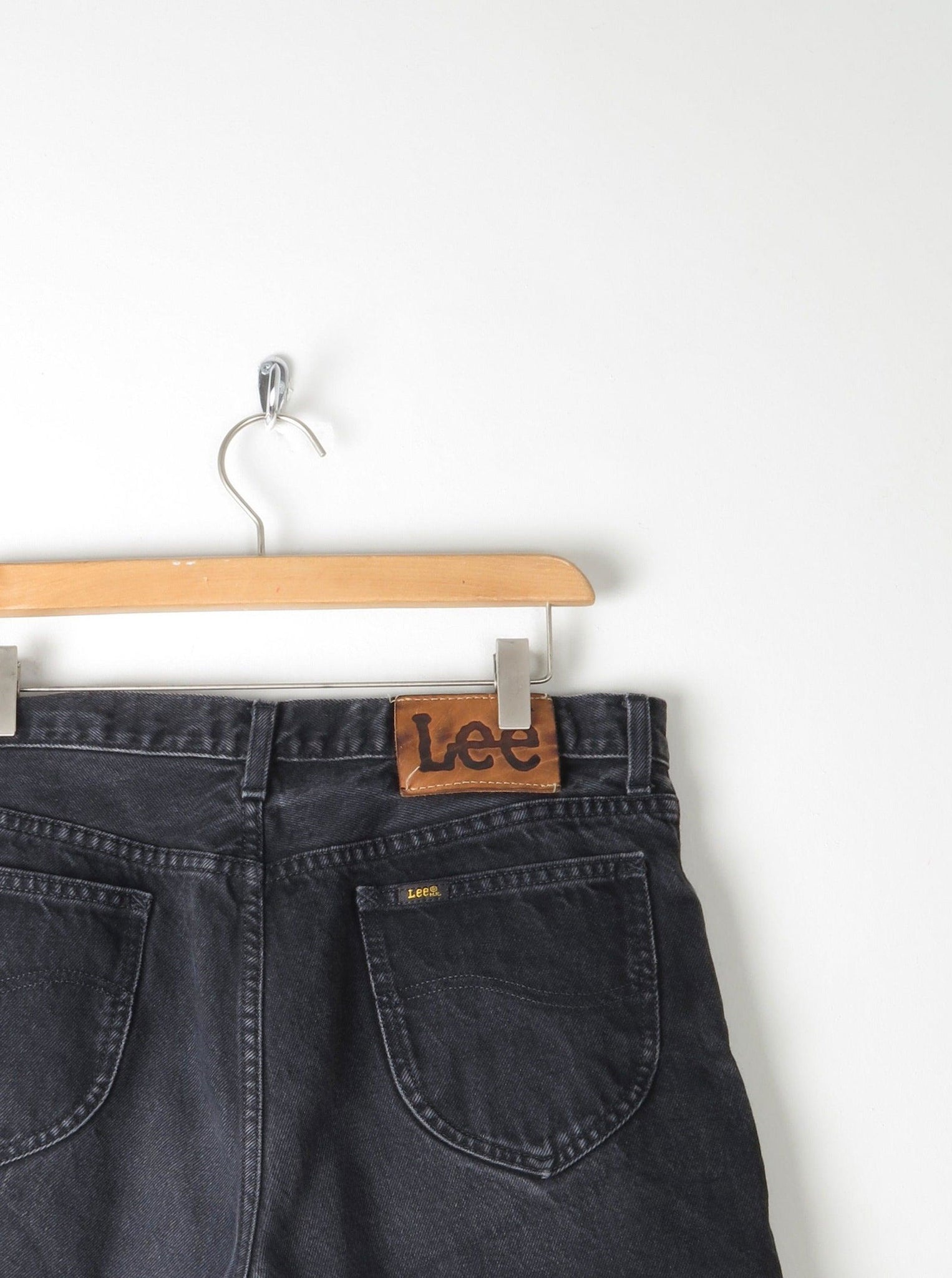 Vintage Black Lee Denim Shorts 32" - The Harlequin