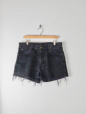 Vintage Black Lee Denim Shorts 32" - The Harlequin