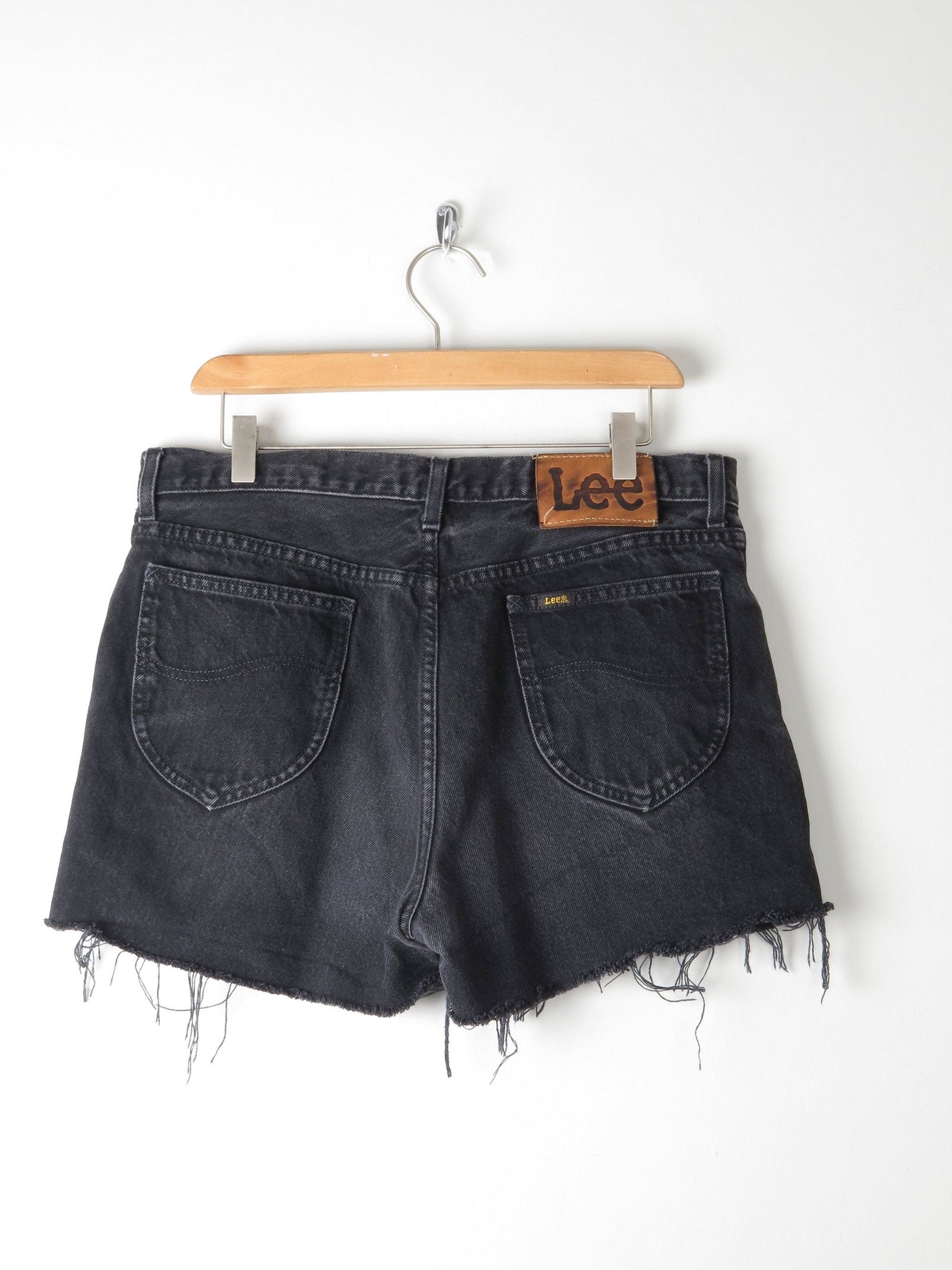 Vintage Black Lee Denim Shorts 32" - The Harlequin