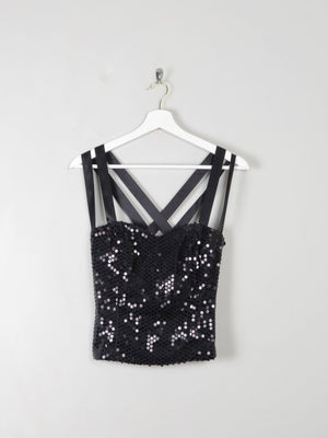 Vintage Black Sequin Corset XS - The Harlequin